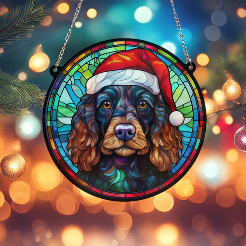 Cocker Spaniel Black Christmas Suncatcher